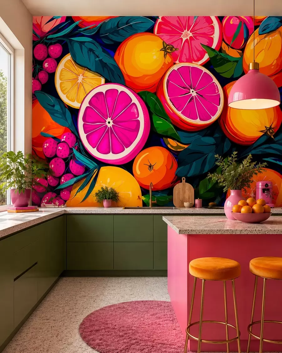 Fototapete Obst, Orangen, Zitronen w05761