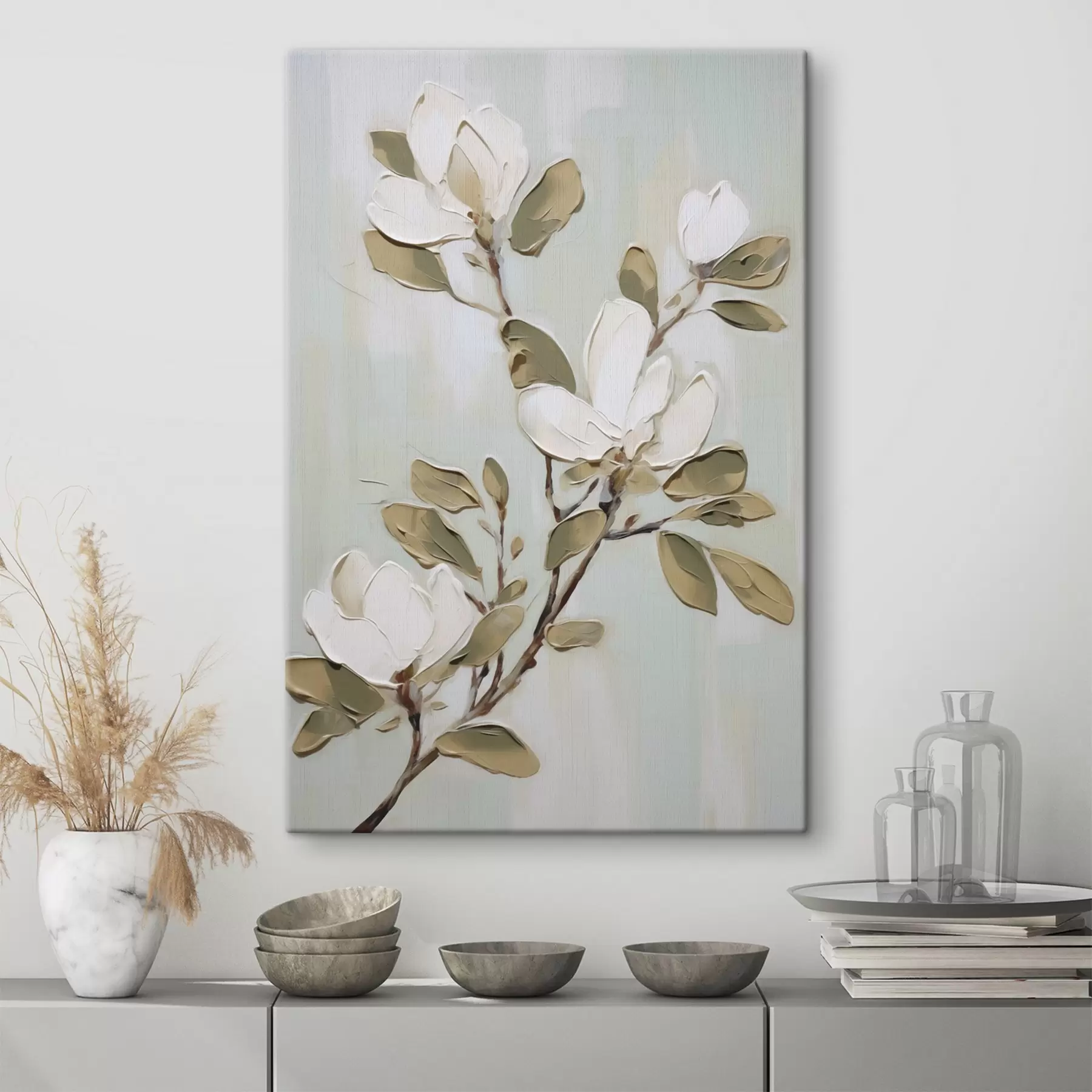 Wandbilder Ein Magnolienzweig, Nachbildung eines Gemäldes s49902