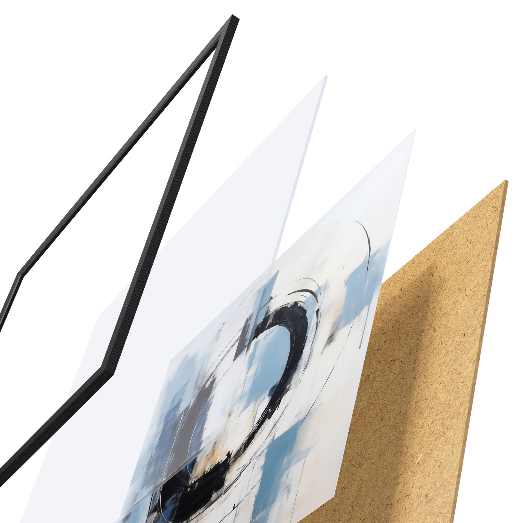 Poster Abstrakte Komposition mit kreisförmigem Muster, Malerei-Imitation f49899