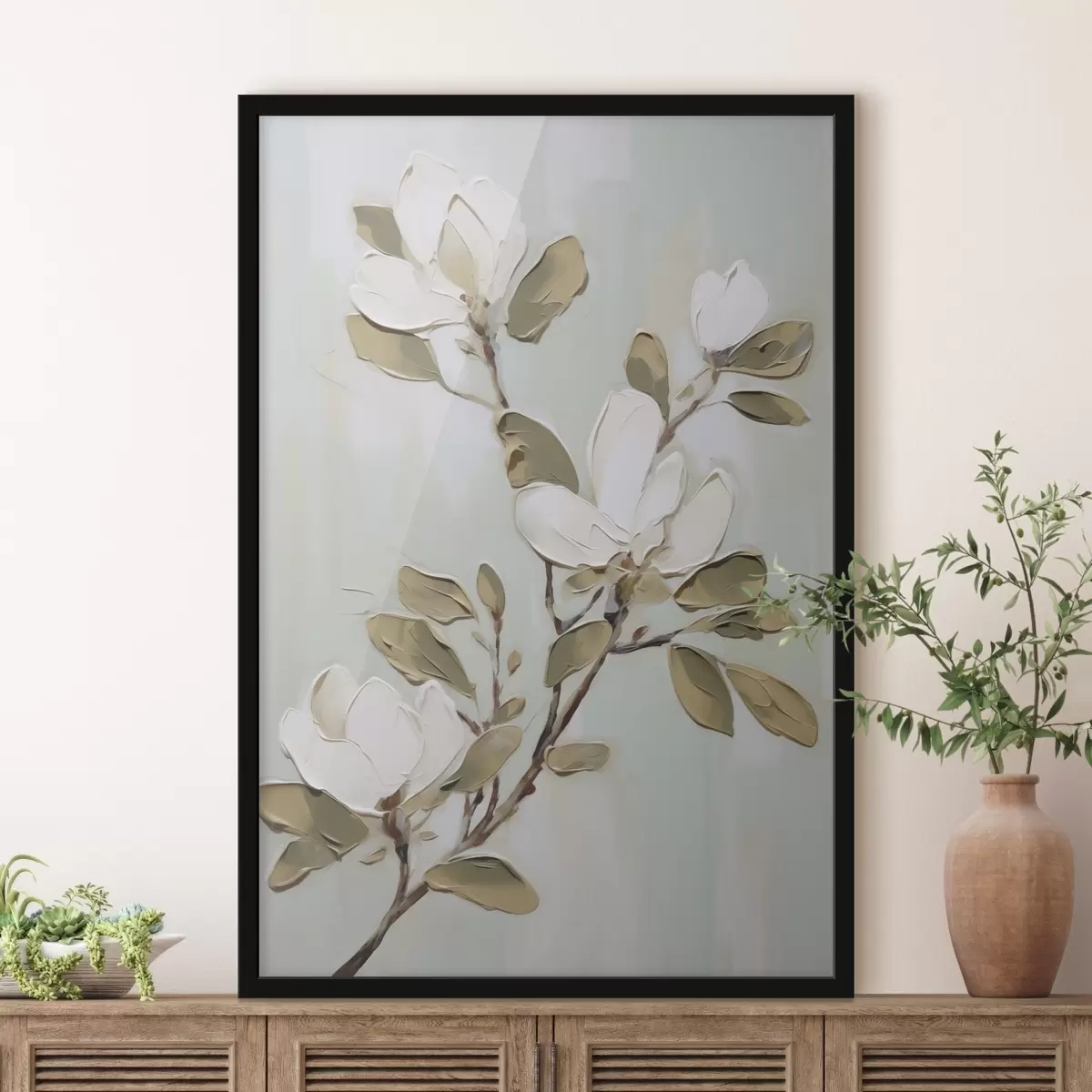 Poster Ein Magnolienzweig, Nachbildung eines Gemäldes f49902