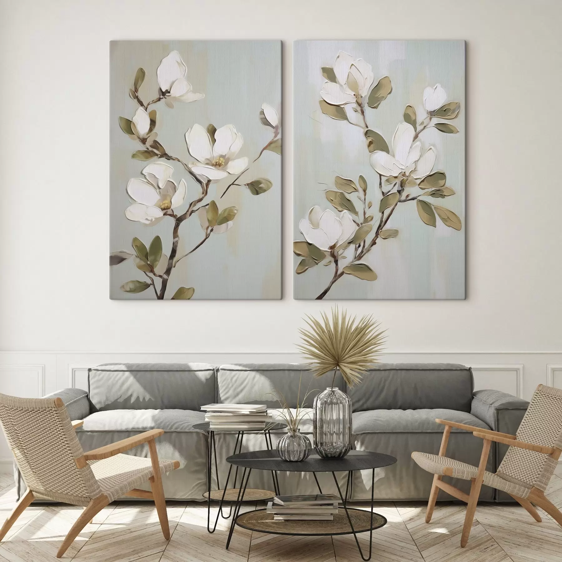 Wandbilder Ein Magnolienzweig, Nachbildung eines Gemäldes m30734