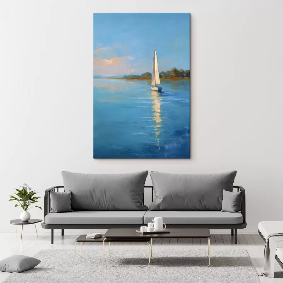 Wandbilder Eine Yacht auf dem Fluss s49924