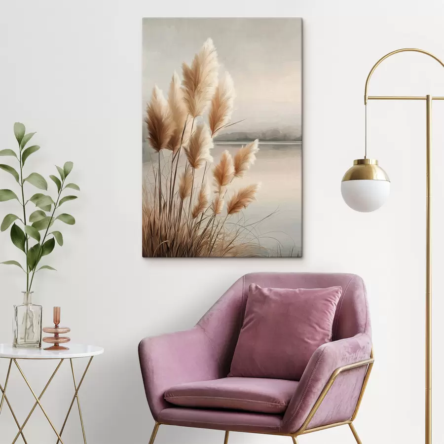 Wandbilder Pampasgras am Fluss s49925