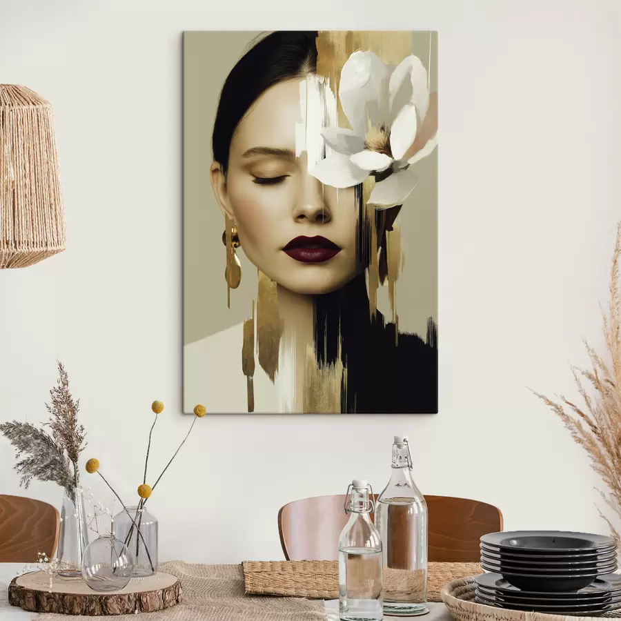 Wandbilder Ein Mädchen mit einer Blume im Haar s49933