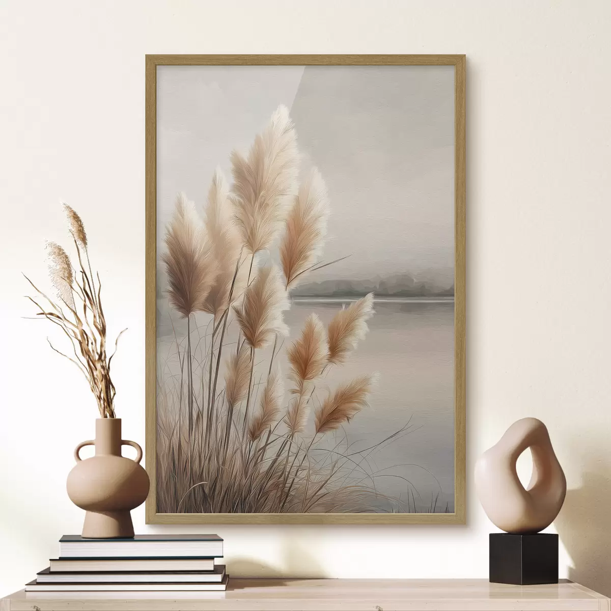 Poster Pampasgras am Fluss f49925