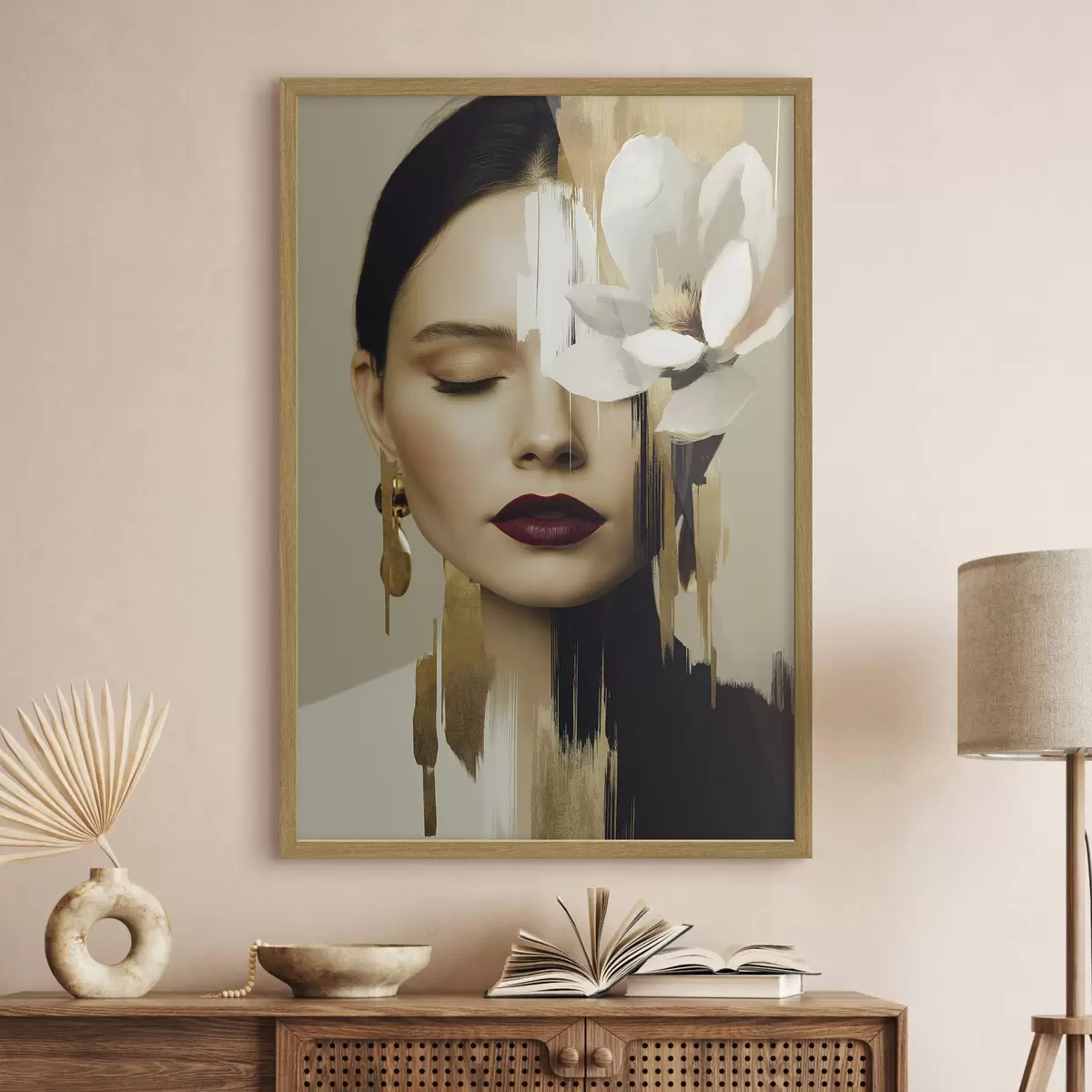 Poster Ein Mädchen mit einer Blume im Haar f49933