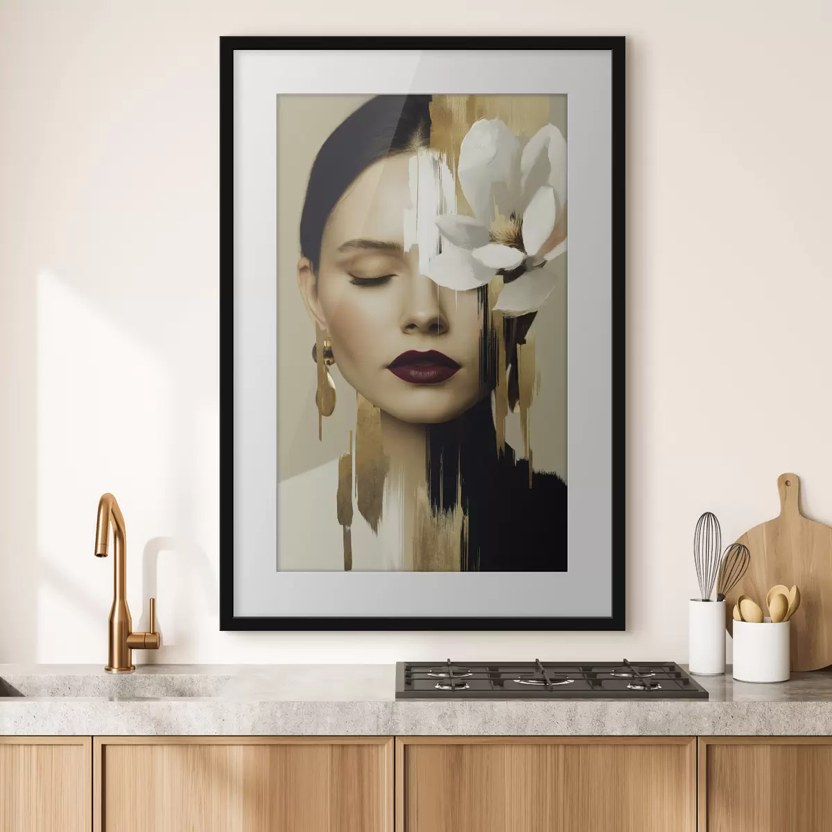 Poster Ein Mädchen mit einer Blume im Haar f49933