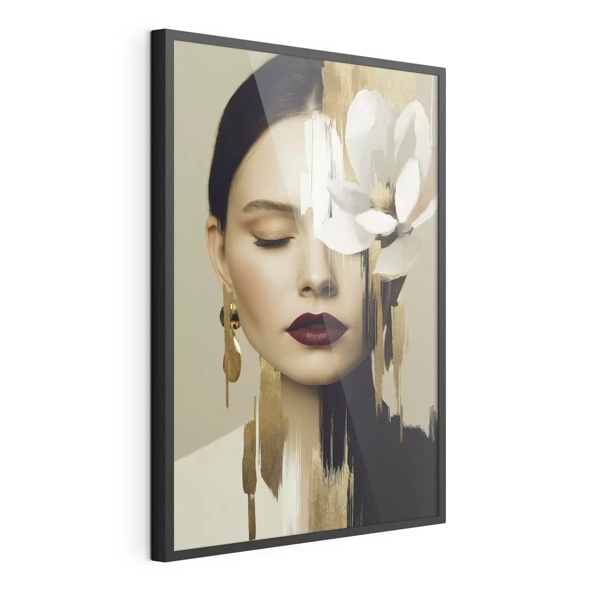 Poster Ein Mädchen mit einer Blume im Haar f49933