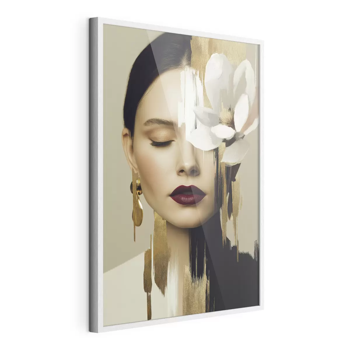 Poster Ein Mädchen mit einer Blume im Haar f49933