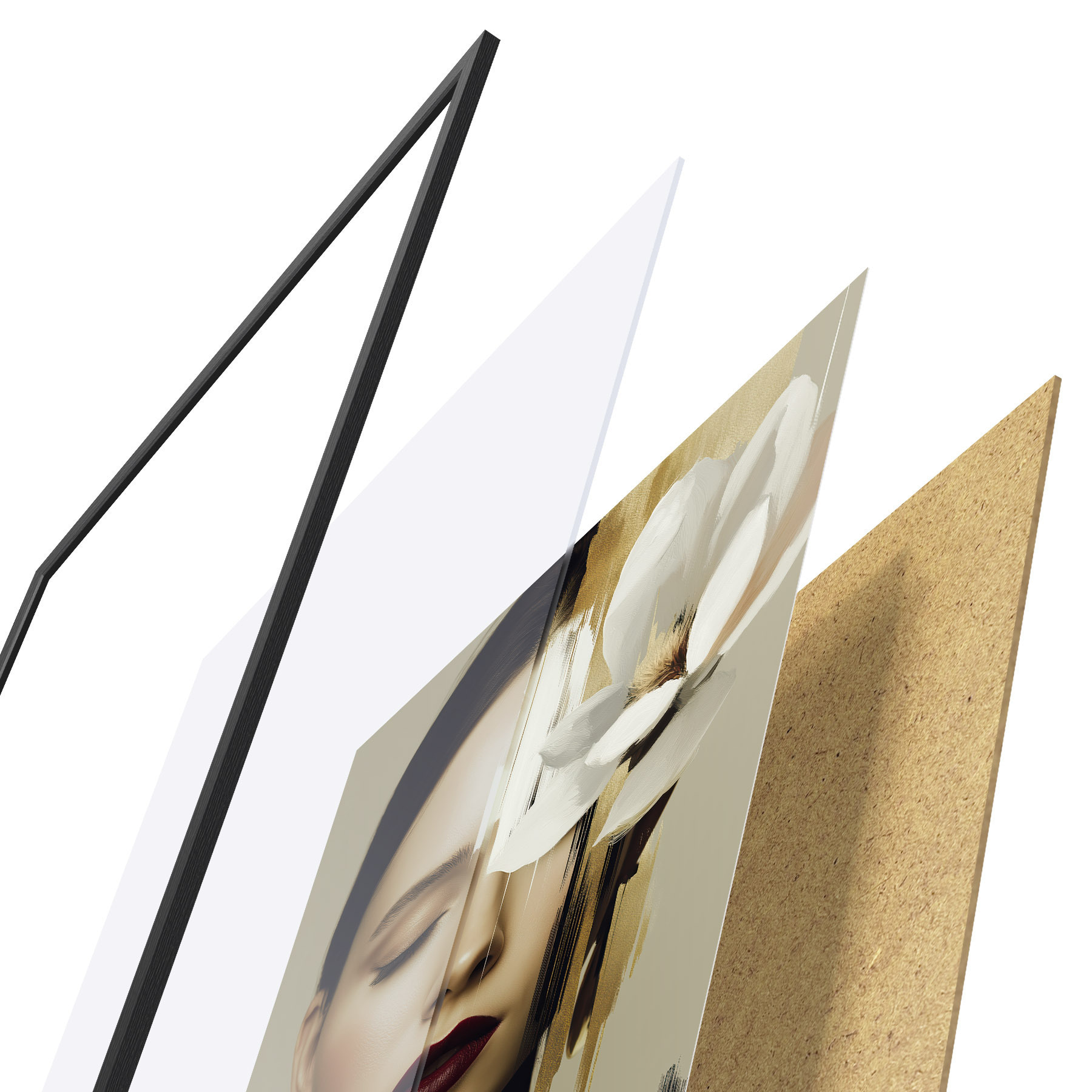 Poster Ein Mädchen mit einer Blume im Haar f49933