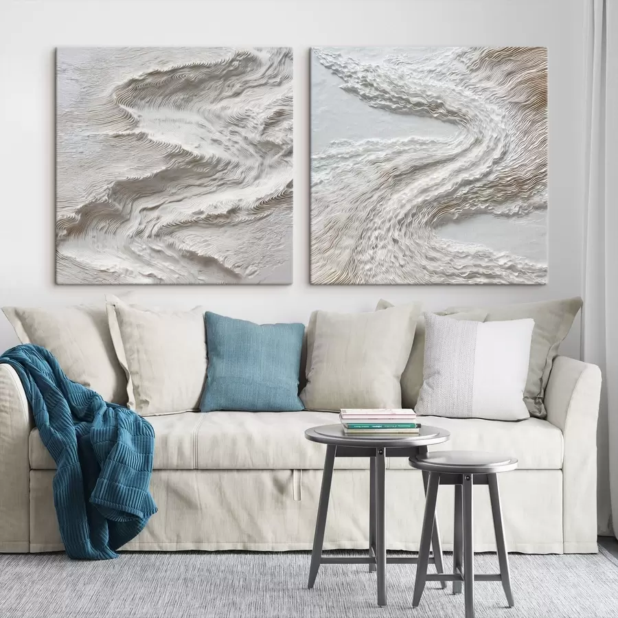 Wandbilder Strukturiertes Relief mit feinen Konturlinien im Stil der zeitgenössischen Kunst m30652