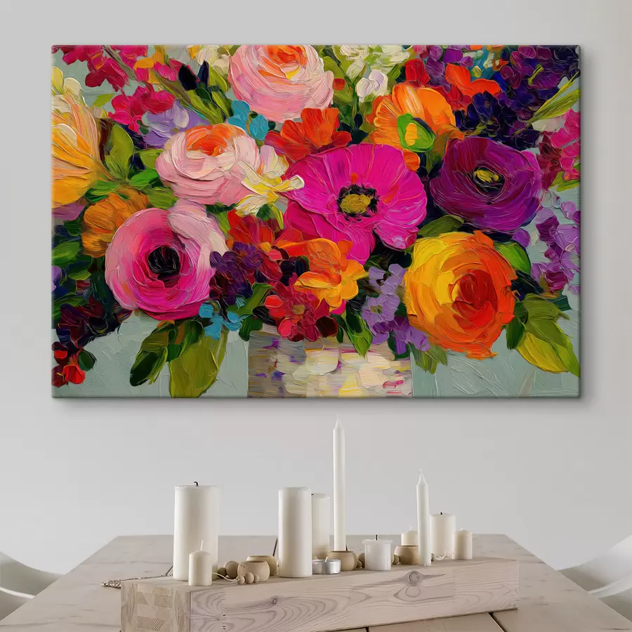 Wandbilder Ein farbenfroher Blumenstrauß s50039