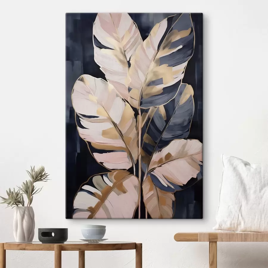 Wandbilder Abstraktes Blattwerk, Nachahmung eines Gemäldes s50076