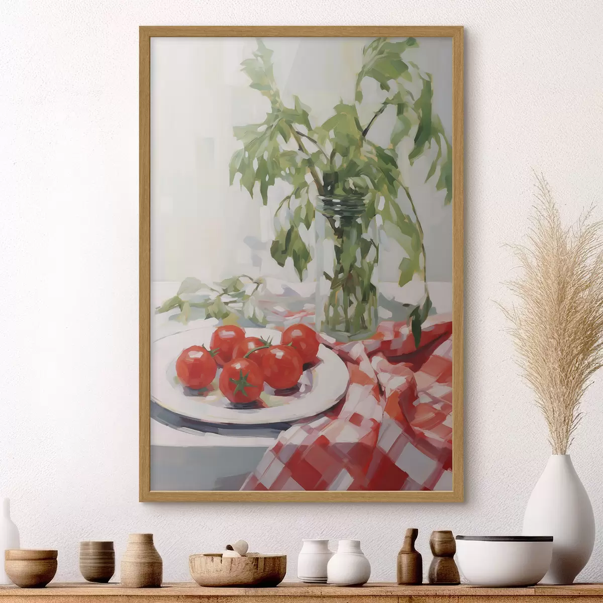 Poster Tomaten auf einem Teller, Gemäldeimitation f50064