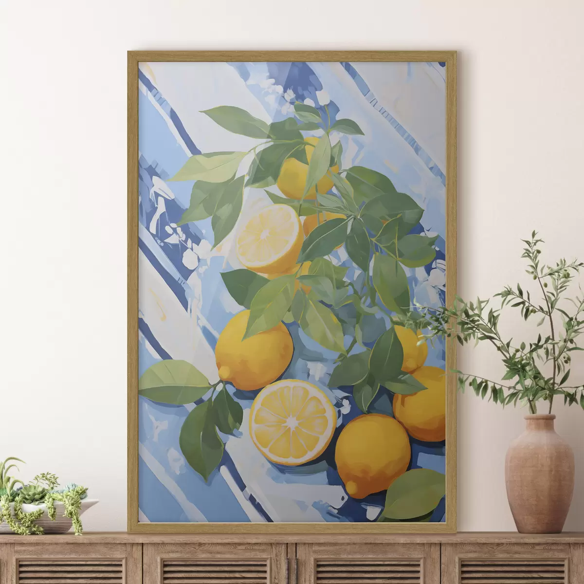 Poster Zitronen, Malerei-Imitation f50066