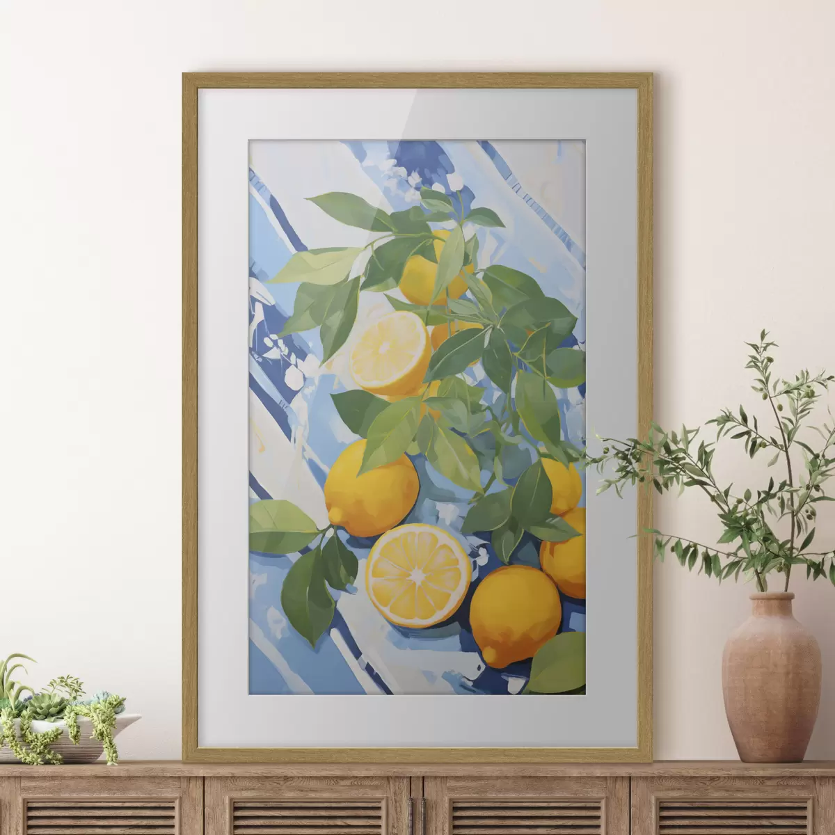 Poster Zitronen, Malerei-Imitation f50066