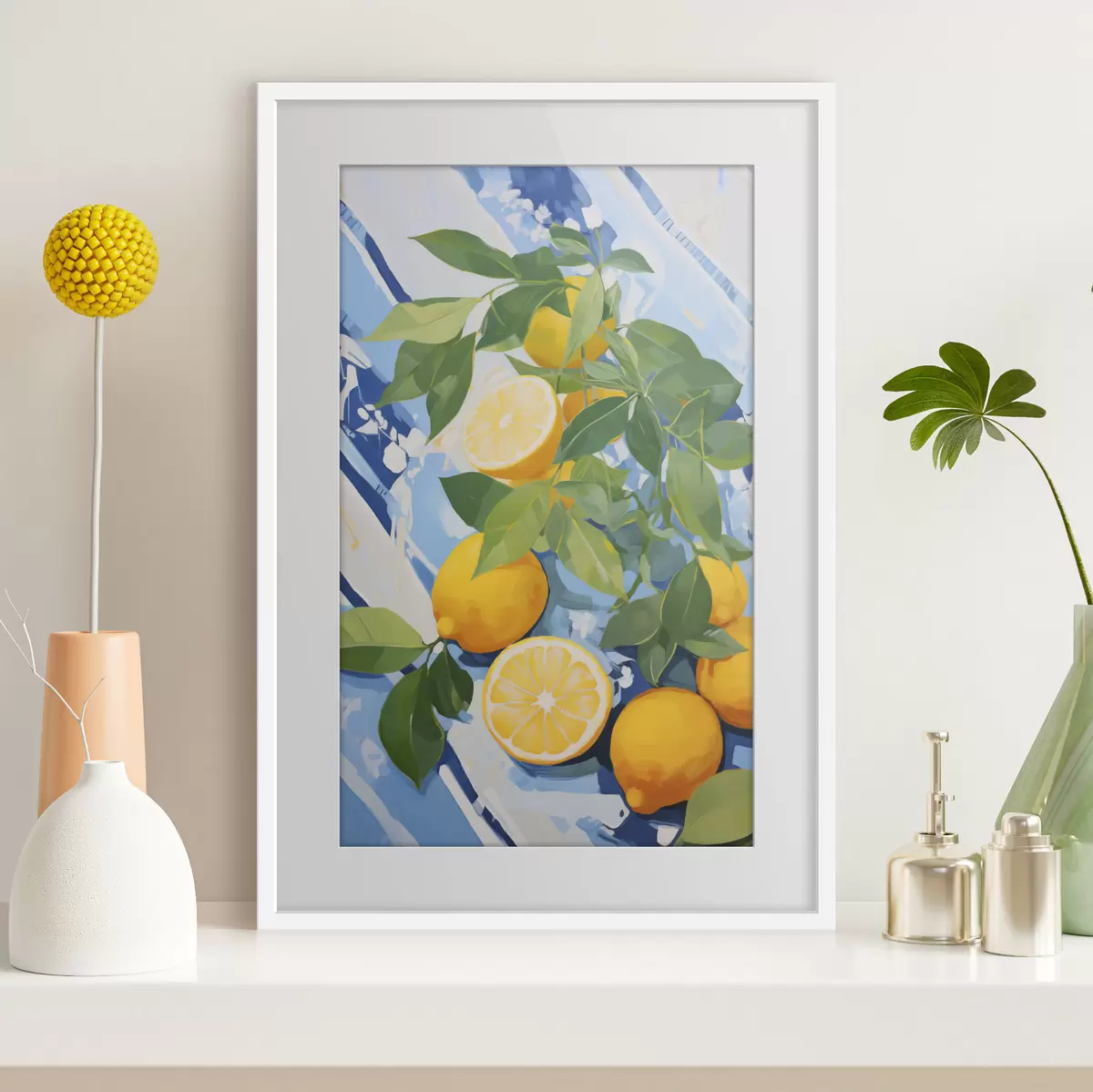 Poster Zitronen, Malerei-Imitation f50066