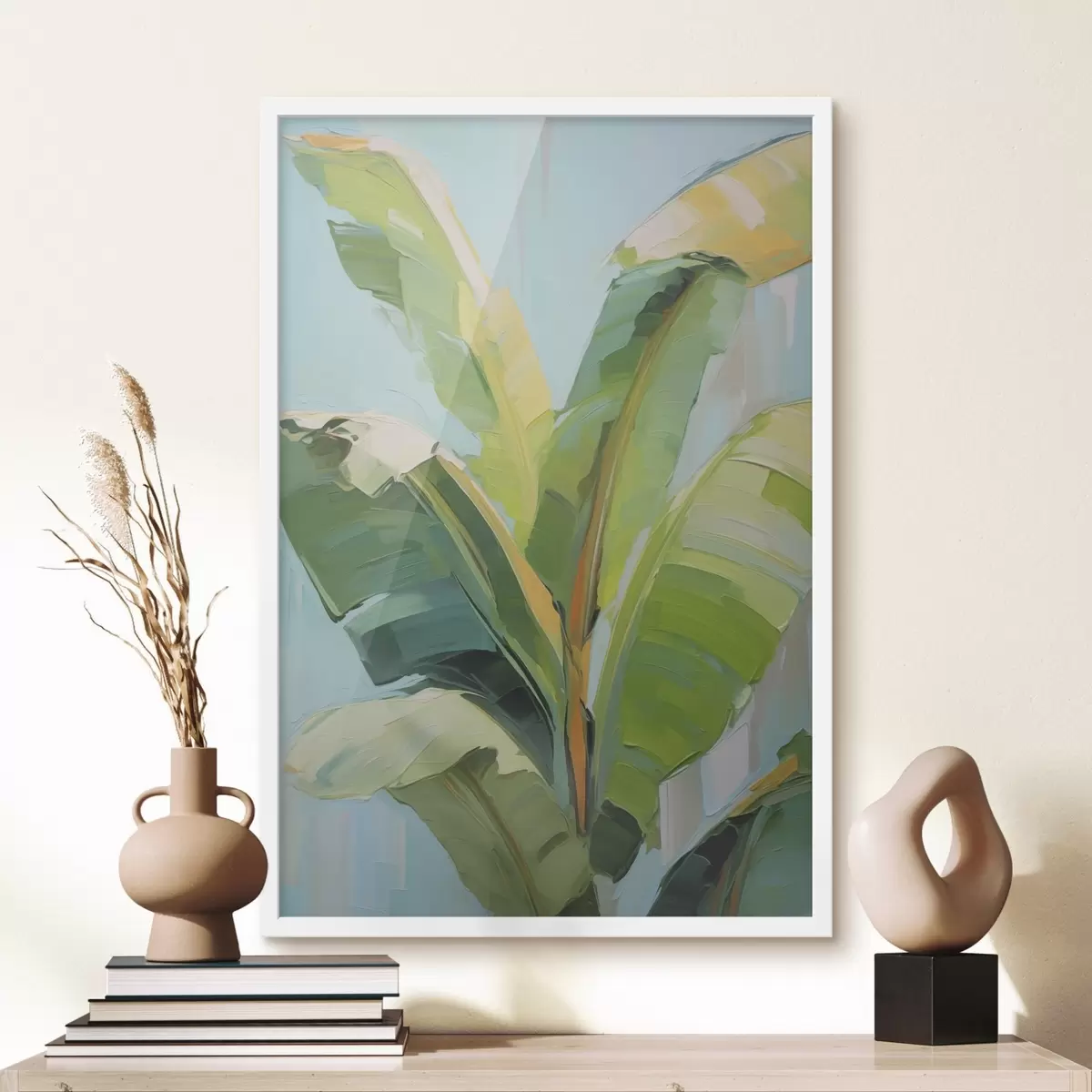 Poster Bananenpalmenblätter, Imitationsgemälde f50069