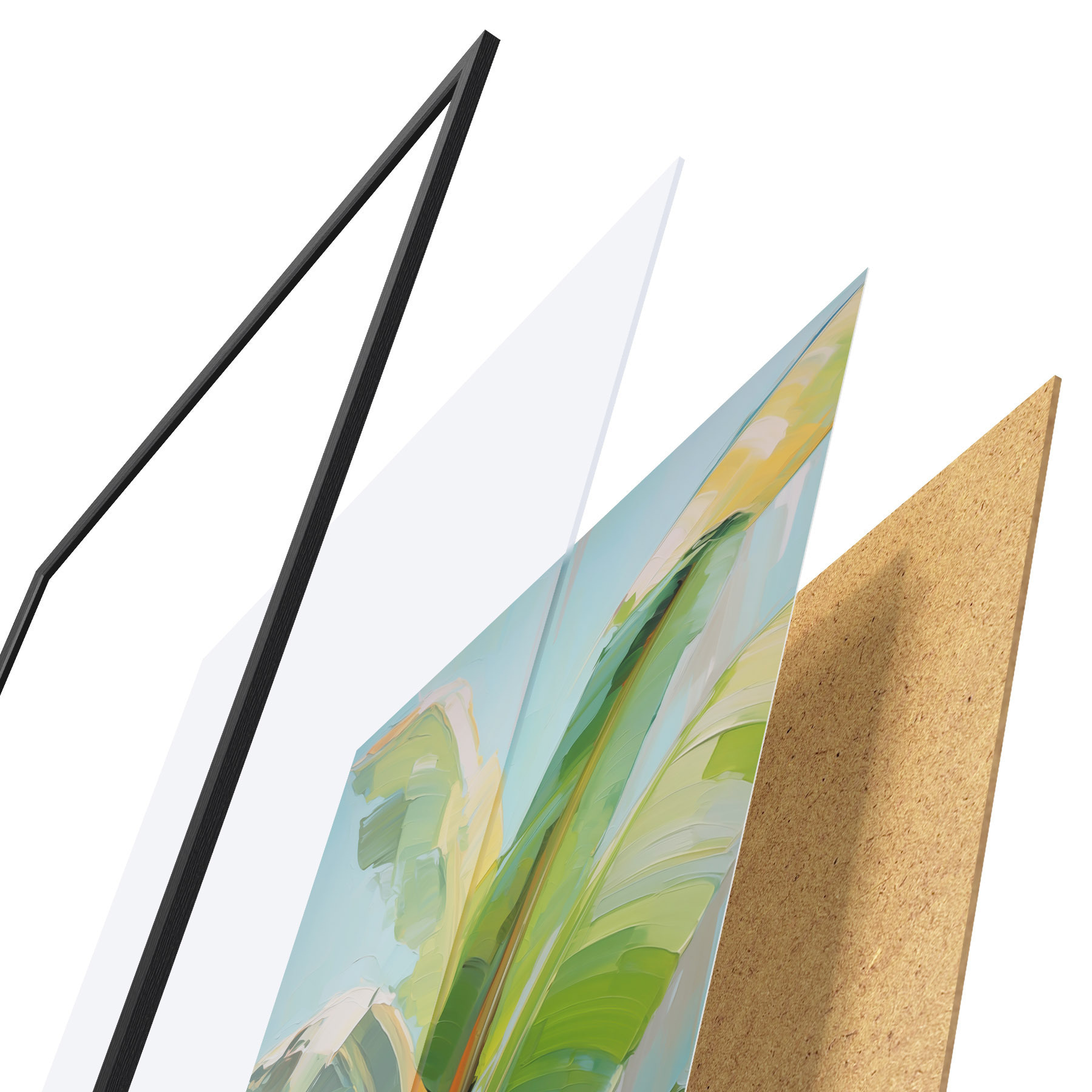 Poster Bananenpalmenblätter, Imitationsgemälde f50069