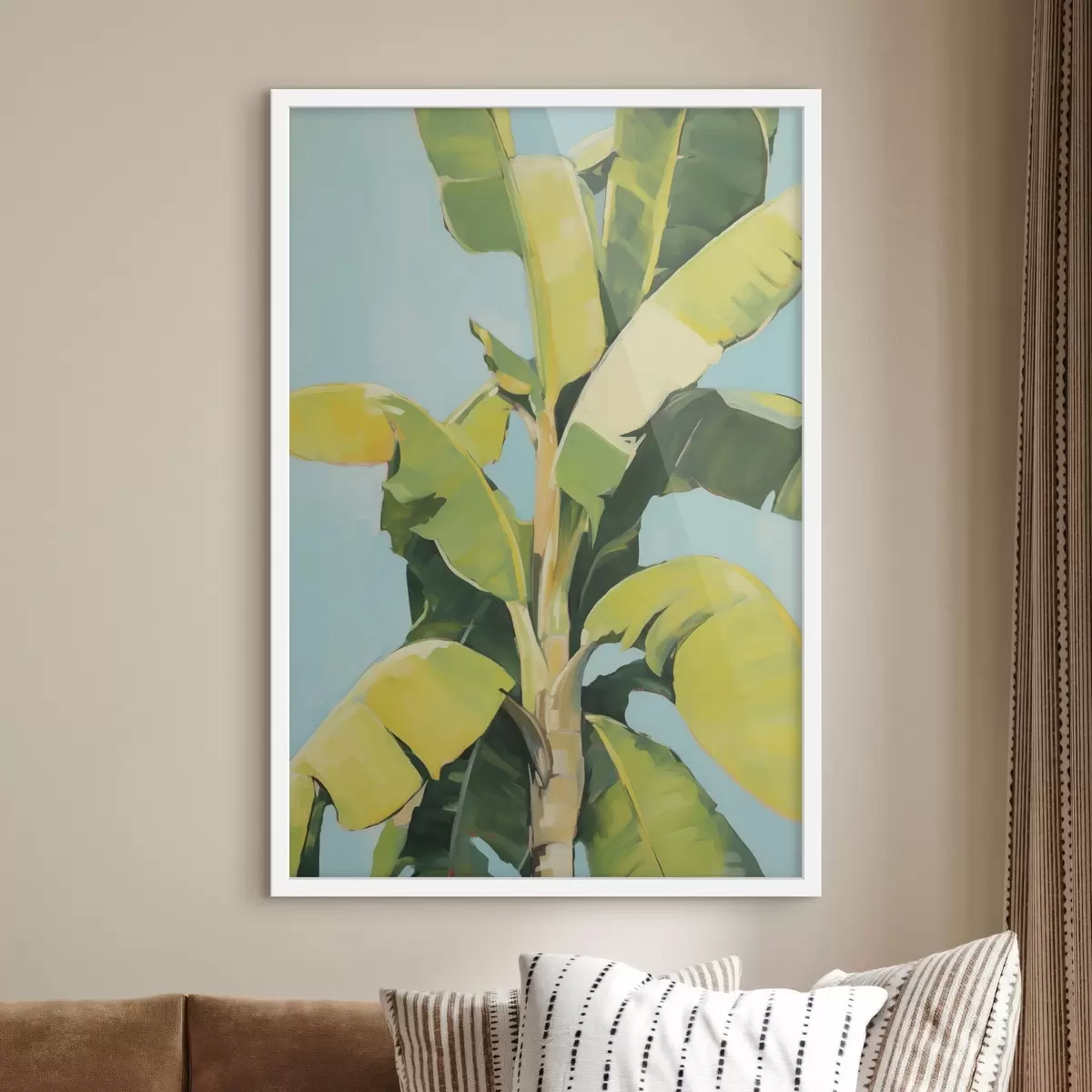 Poster Blätter einer Bananenpalme, Imitationsgemälde f50070