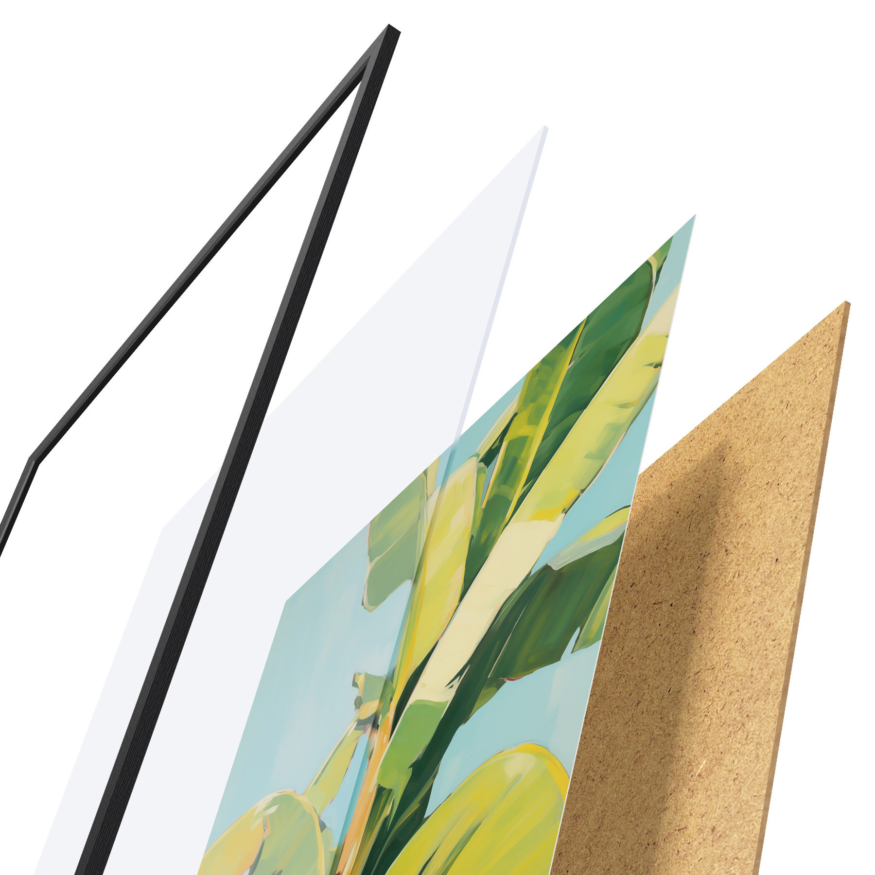 Poster Blätter einer Bananenpalme, Imitationsgemälde f50070
