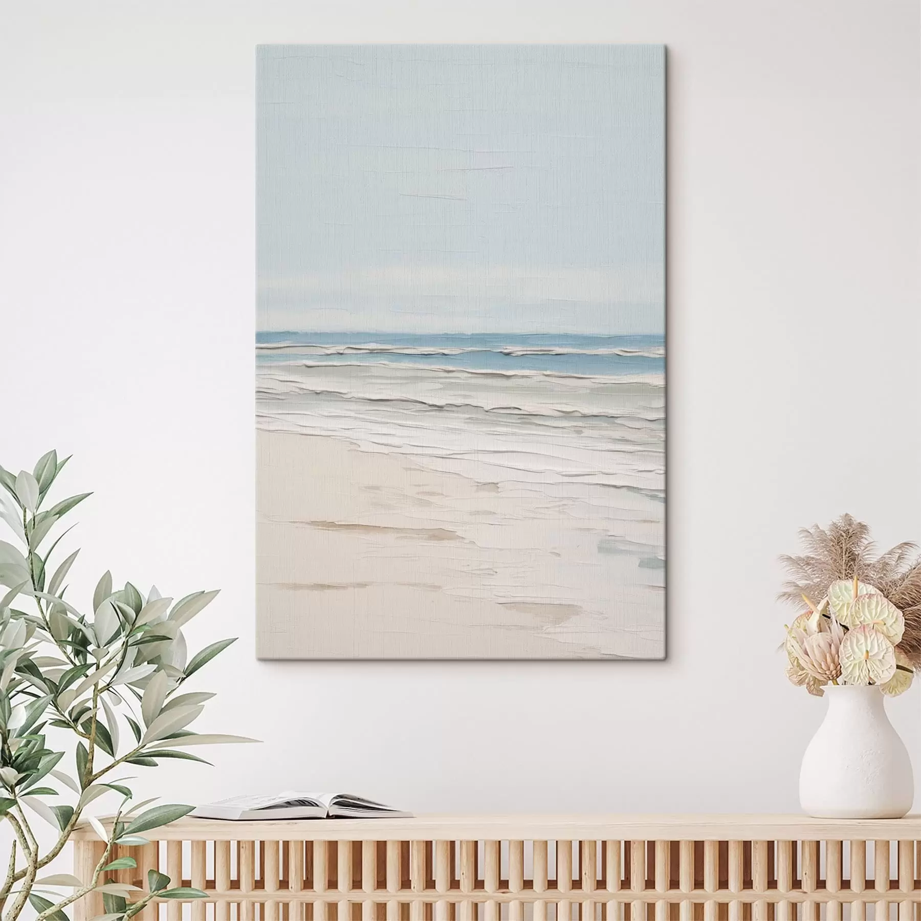 Wandbilder Minimalistische Strandlandschaft in hellen Farbtönen s49951