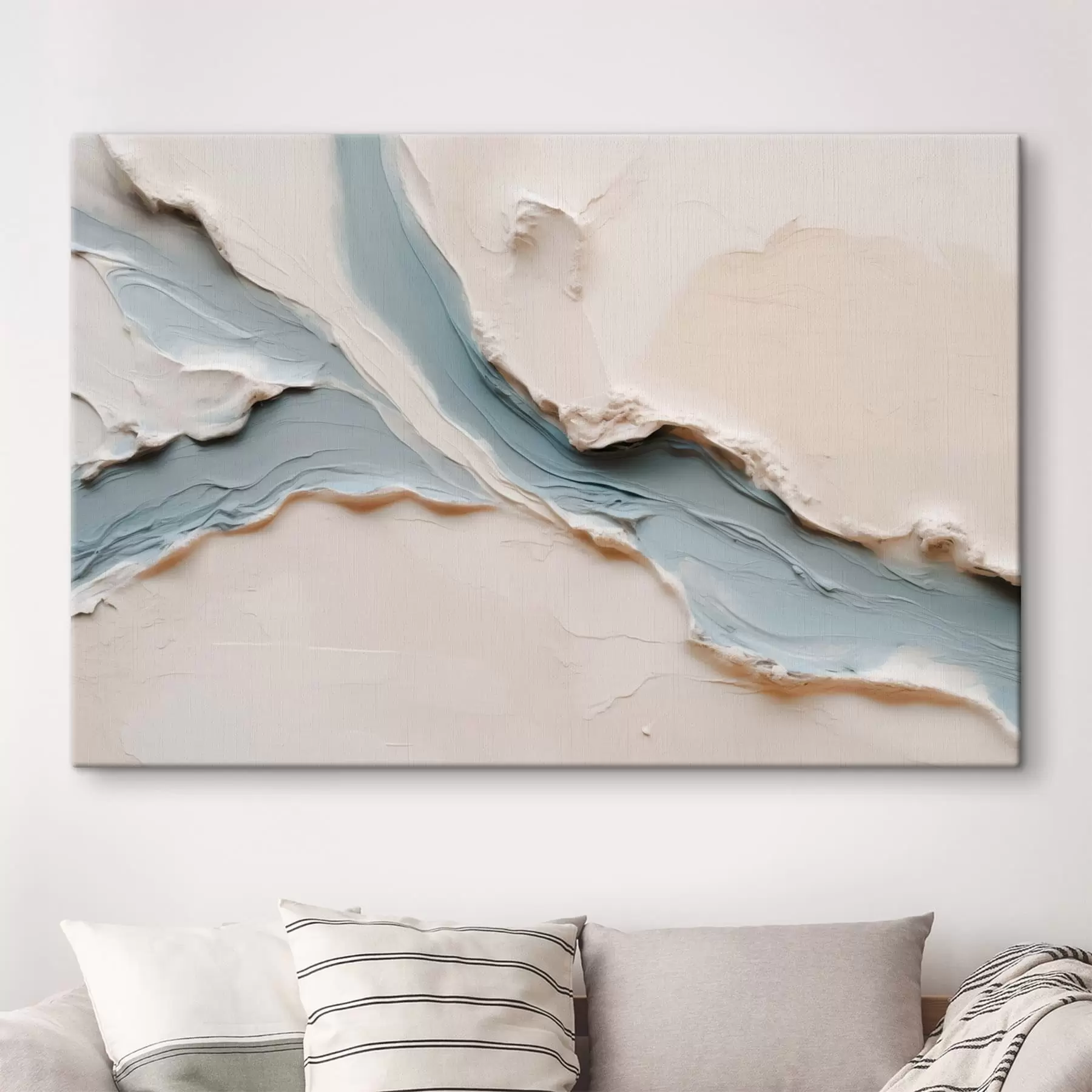 Wandbilder Abstraktes Design mit blauem Fließeffekt s49953