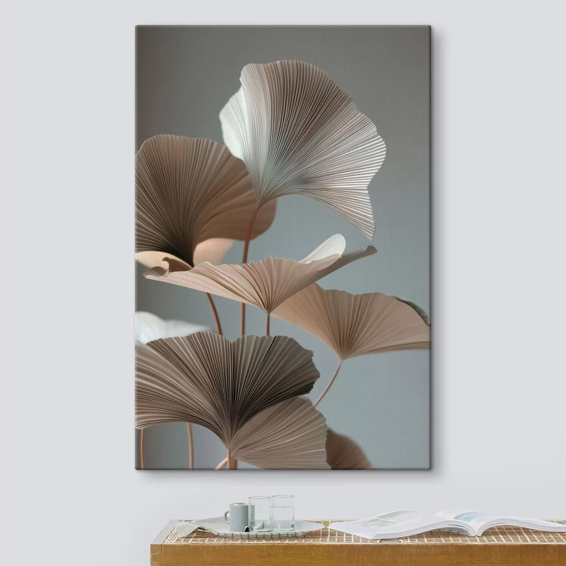 Wandbilder Minimalistische, fächerförmige Blätter s49972
