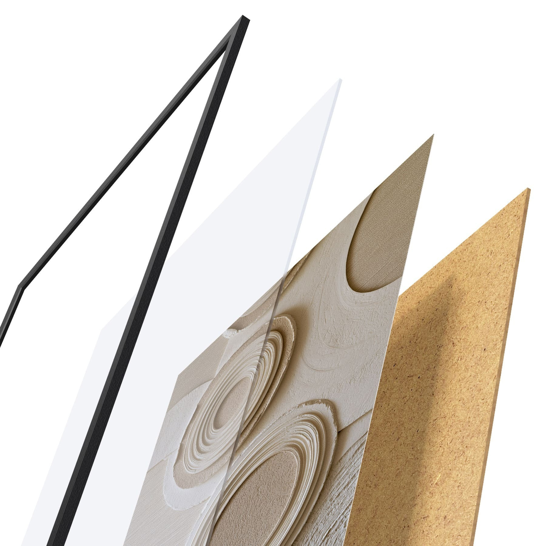 Poster Geometrische Komposition mit Kreisen und Relief-Effekt f49956