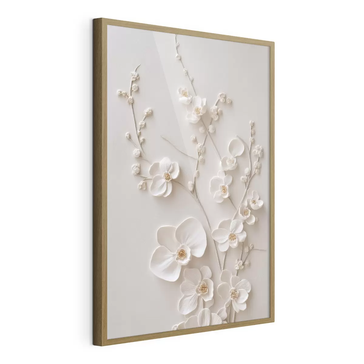 Poster Üppige weiße Blüten an zarten Zweigen f49957