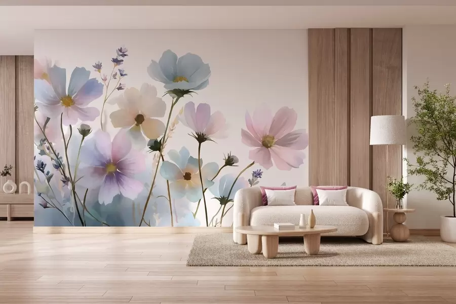 Fototapete Wildblumen im Aquarellstil w05755