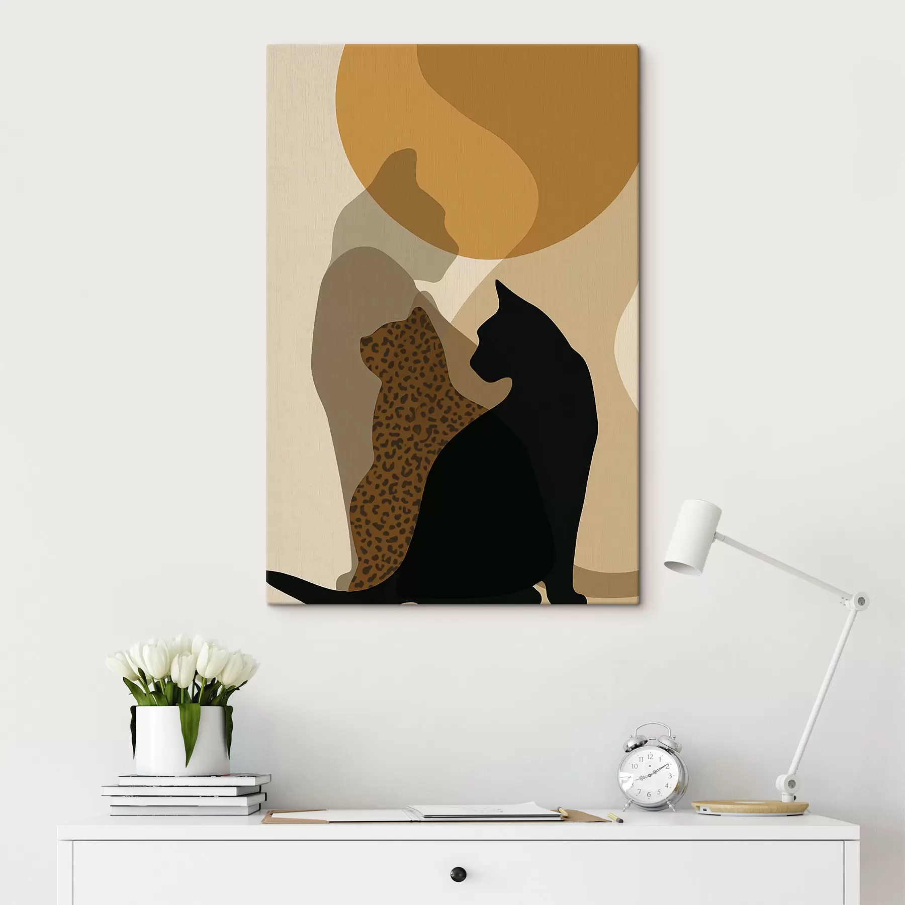 Wandbilder Schatten von Katzen s50103