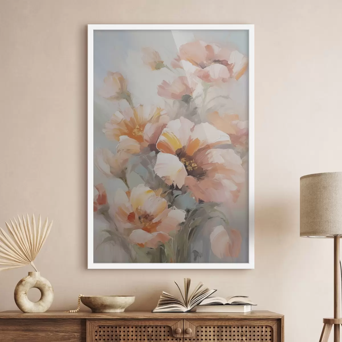 Poster Zarte Blumen, Nachbildung eines Gemäldes f50140