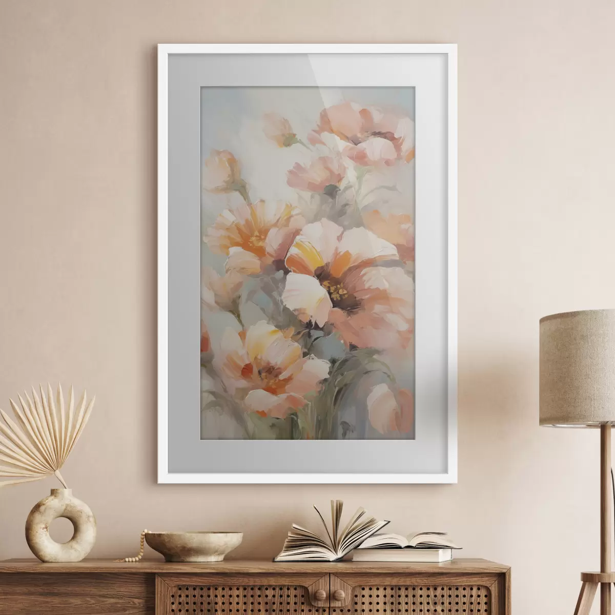 Poster Zarte Blumen, Nachbildung eines Gemäldes f50140