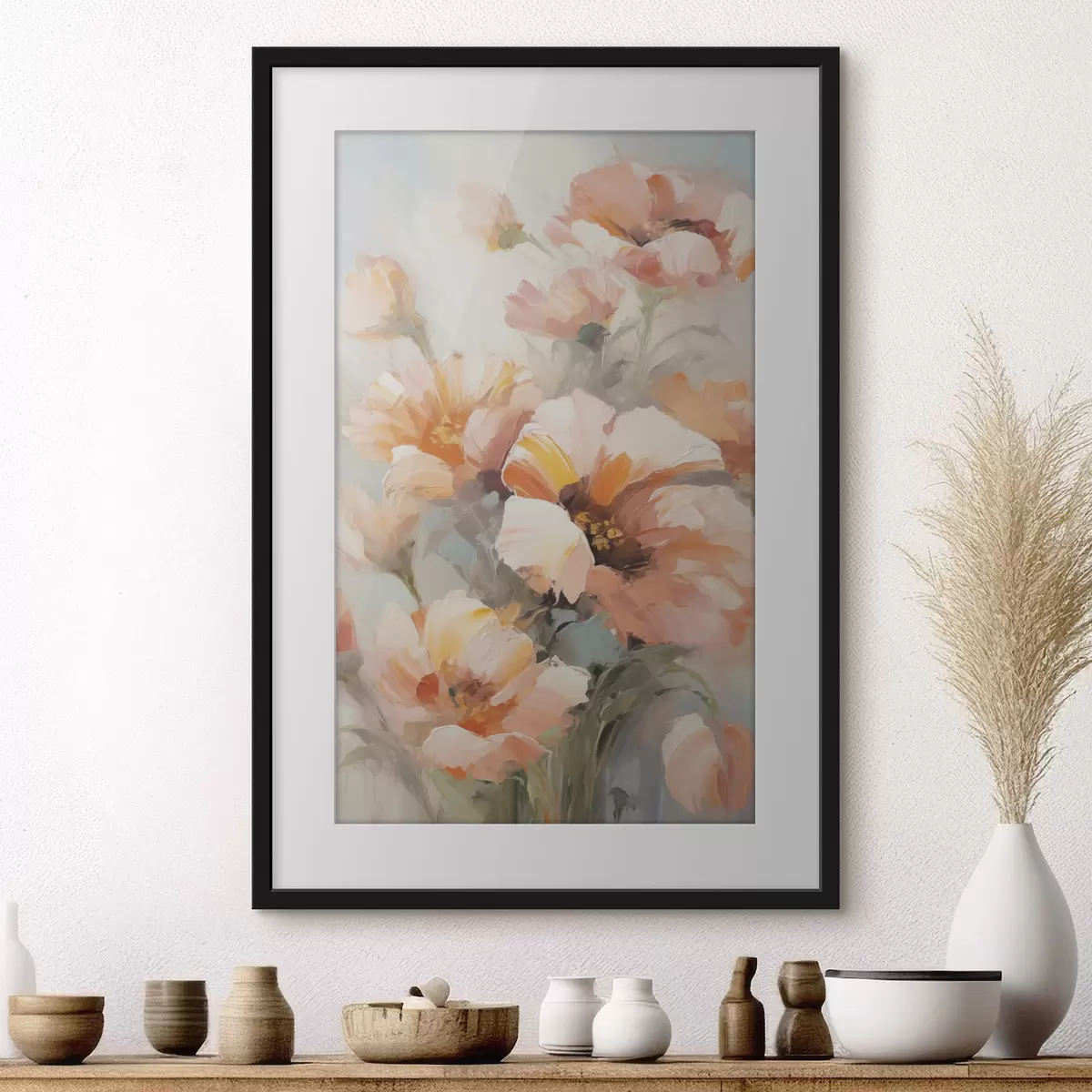 Poster Zarte Blumen, Nachbildung eines Gemäldes f50140