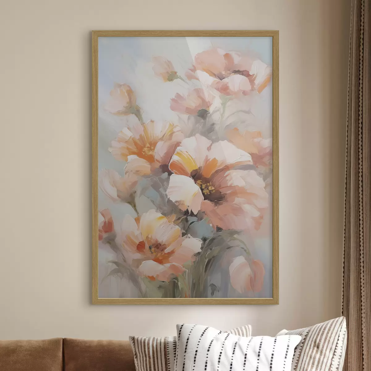 Poster Zarte Blumen, Nachbildung eines Gemäldes f50140