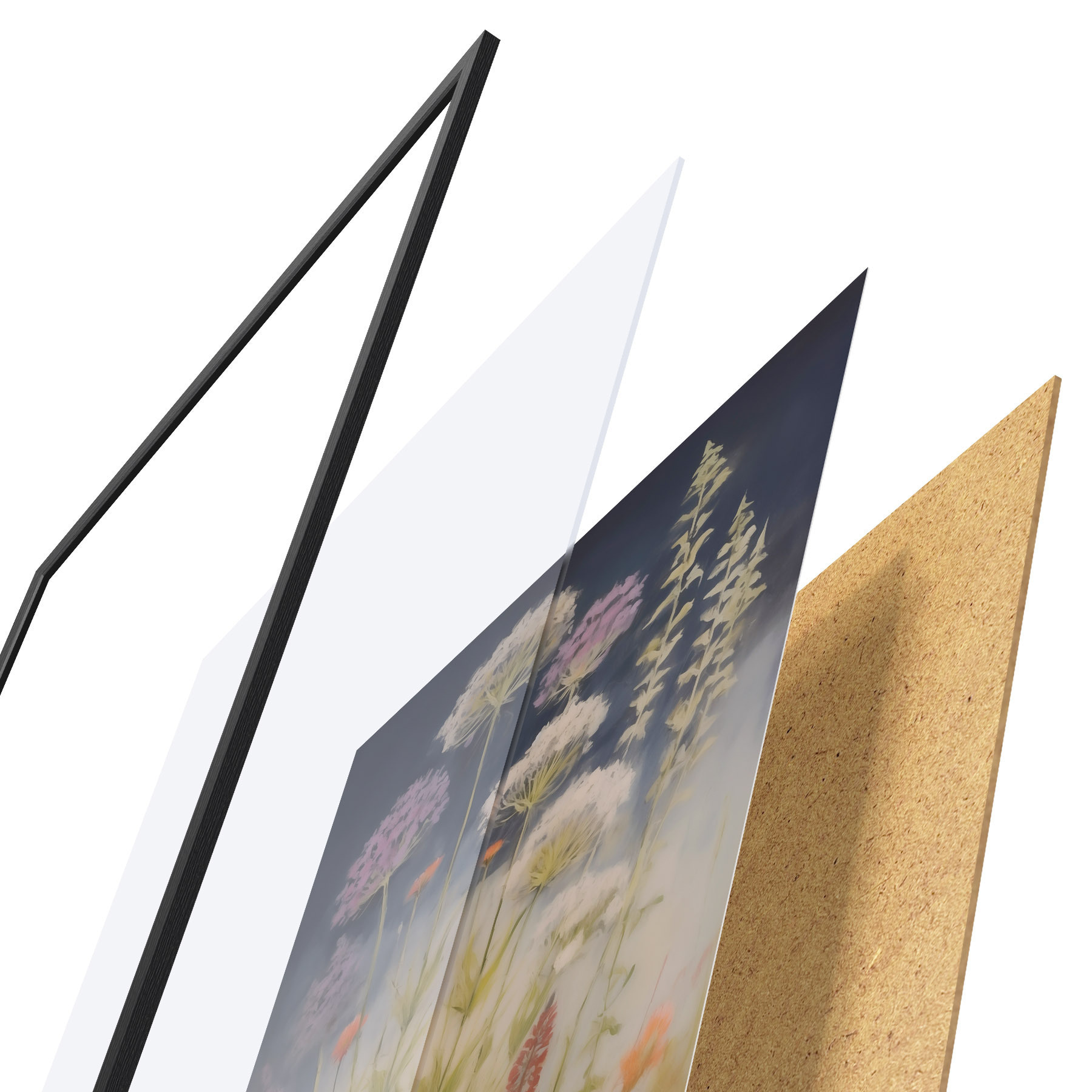 Poster Wiesengräser, Nachahmung eines Gemäldes f50143