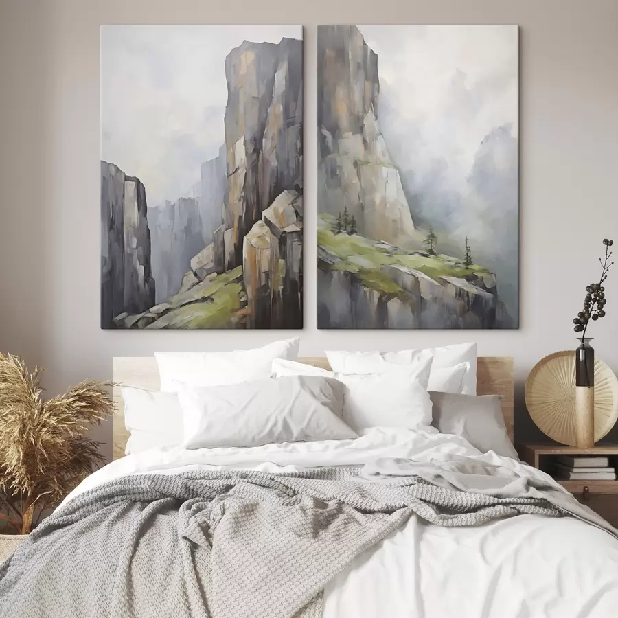 Wandbilder Berglandschaft, Nachbildung eines Gemäldes m30803