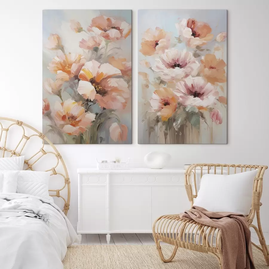 Fototapete Zarte Blumen, Nachbildung eines Gemäldes m30806
