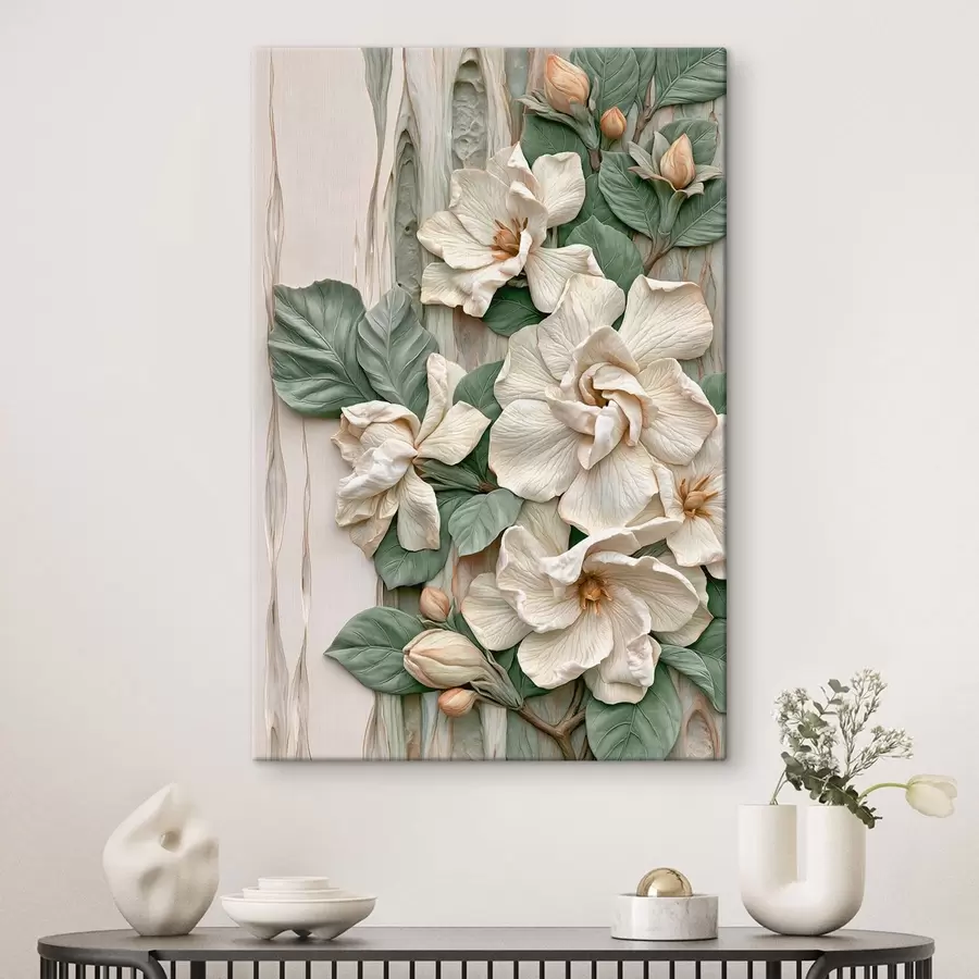 Wandbilder Abstrakte Blumen mit Blättern s50079