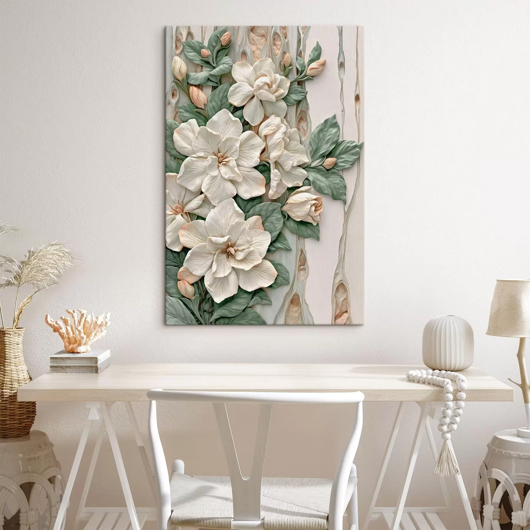 Wandbilder Abstrakte Blumen mit Blättern s50080