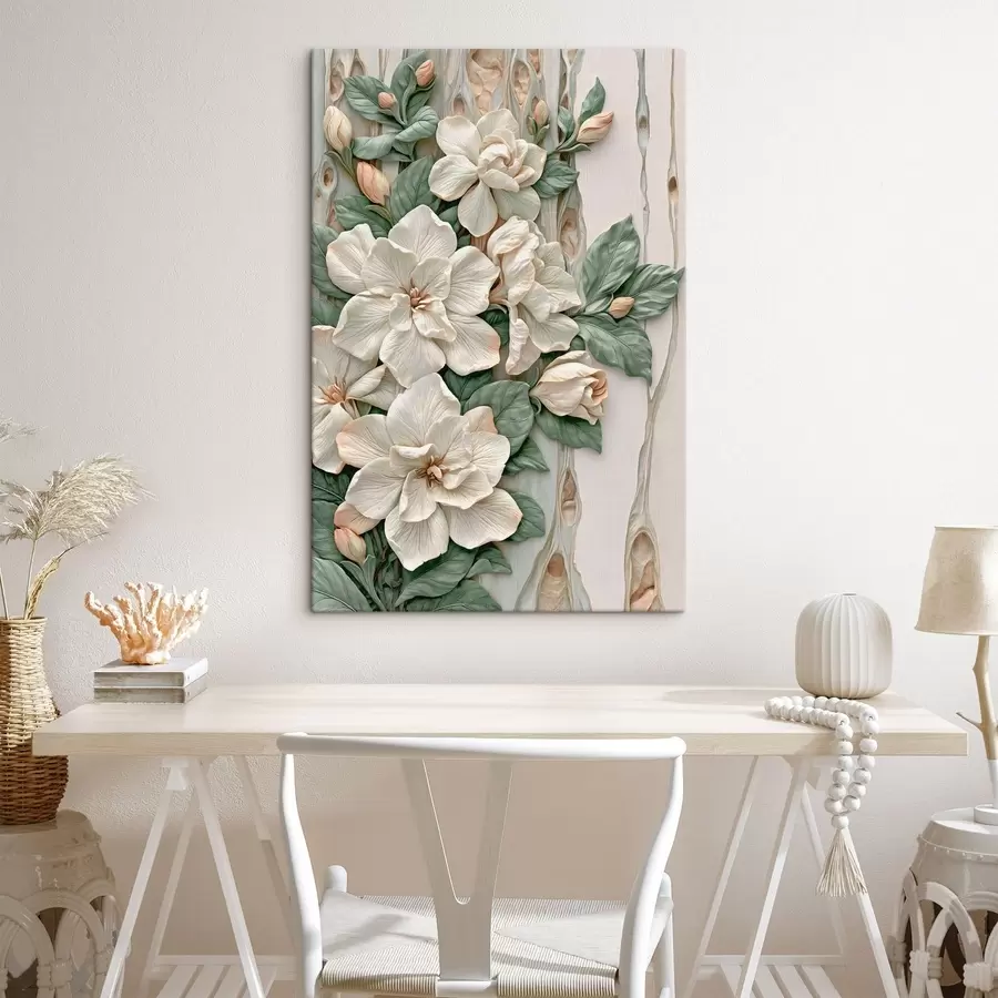 Wandbilder Abstrakte Blumen mit Blättern s50080