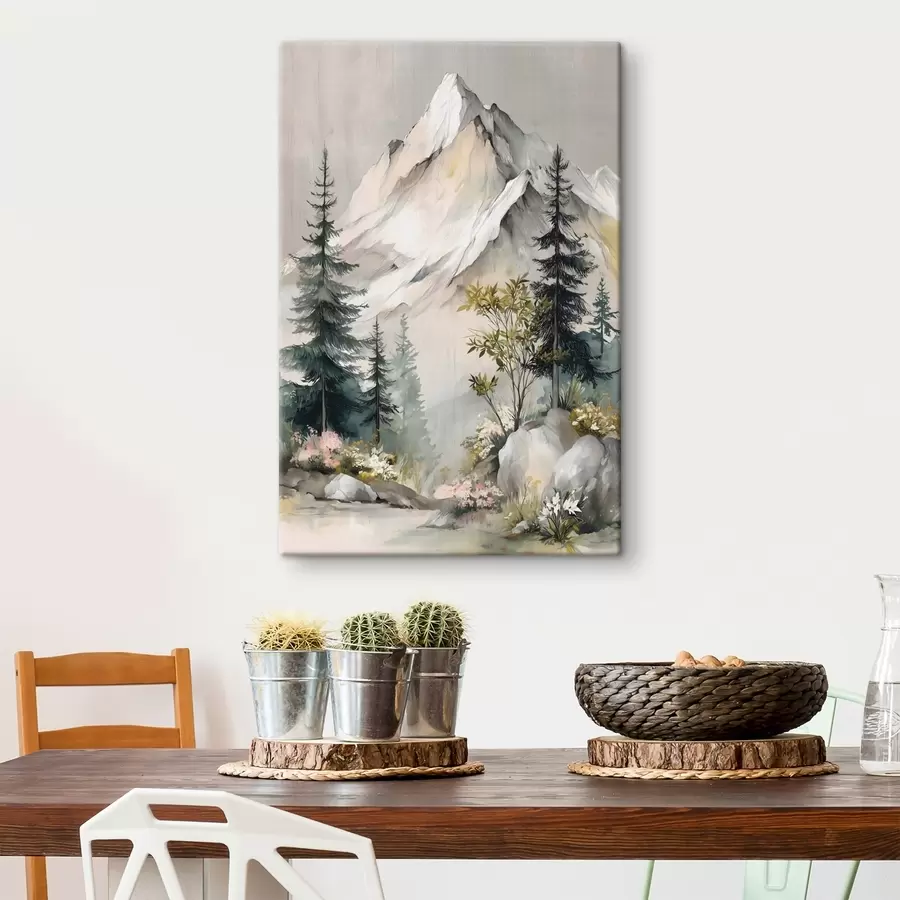 Wandbilder Weihnachtsbäume am Fuße der Berge s50153