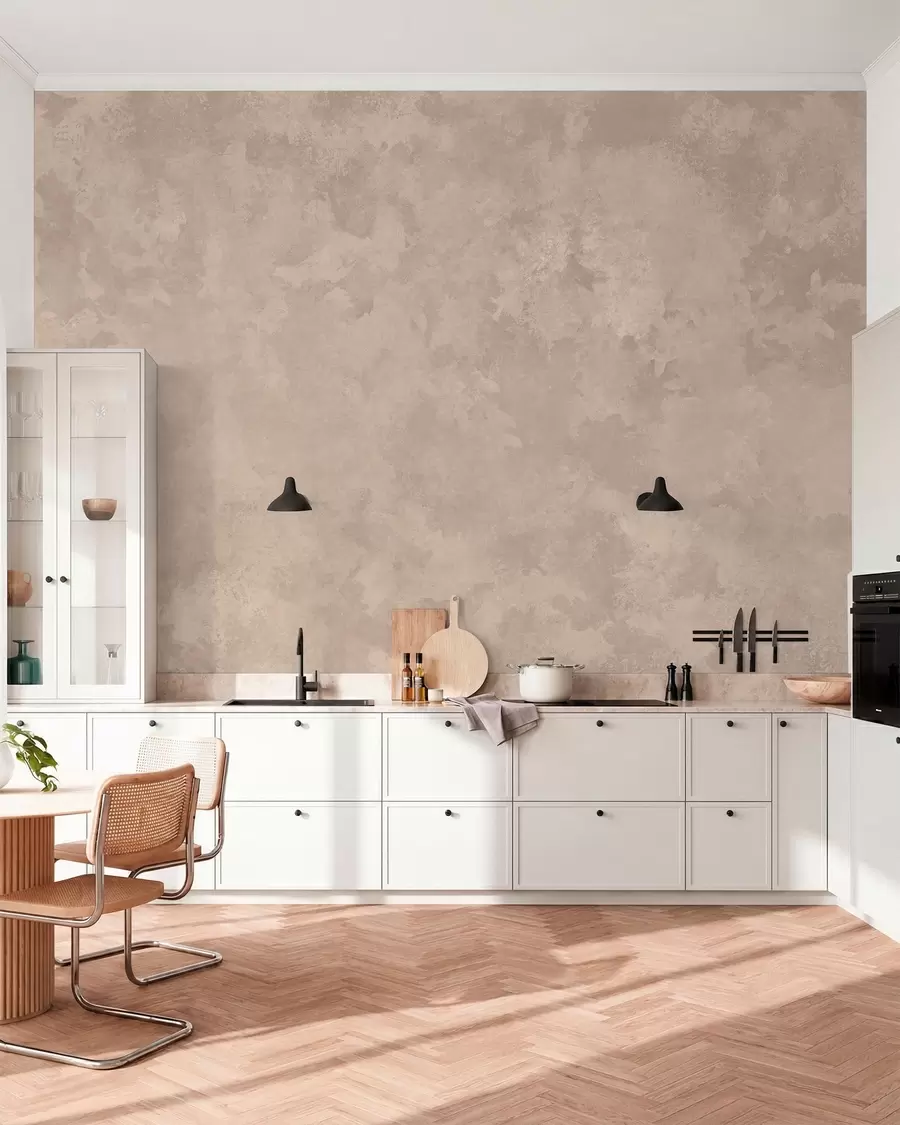 Fototapete Warme, mandelbeige Textur mit sanften, natürlichen Farbverläufen w05814