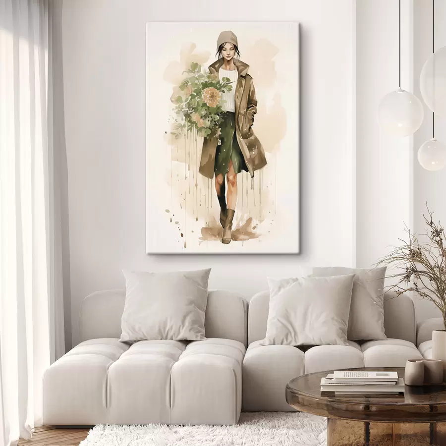 Wandbilder Frau mit Blumen s50247