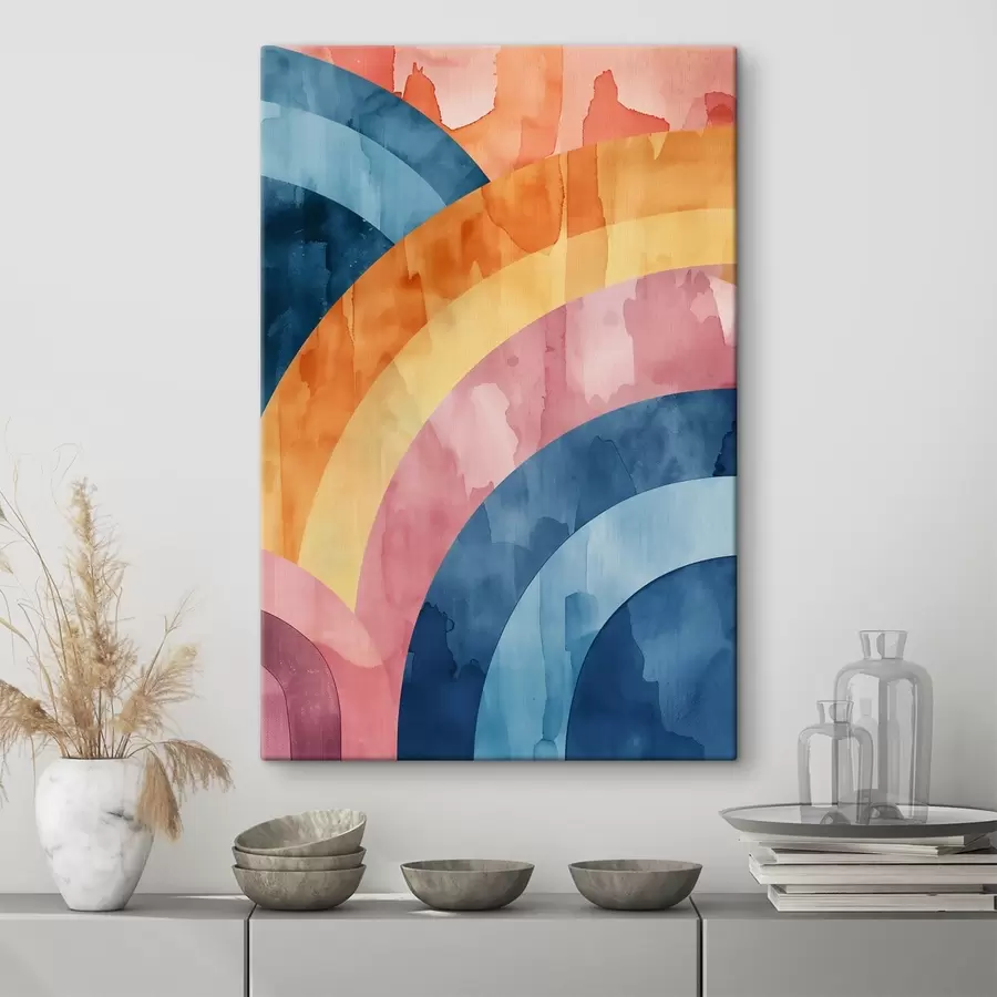 Wandbilder Abstrakte Streifen in Regenbogenfarben s50301