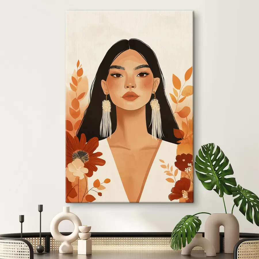 Wandbilder Mädchen mit Blumen s50321