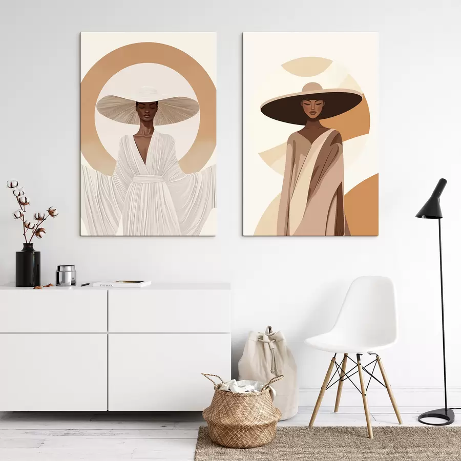 Wandbilder Frauen mit Hüten m30879