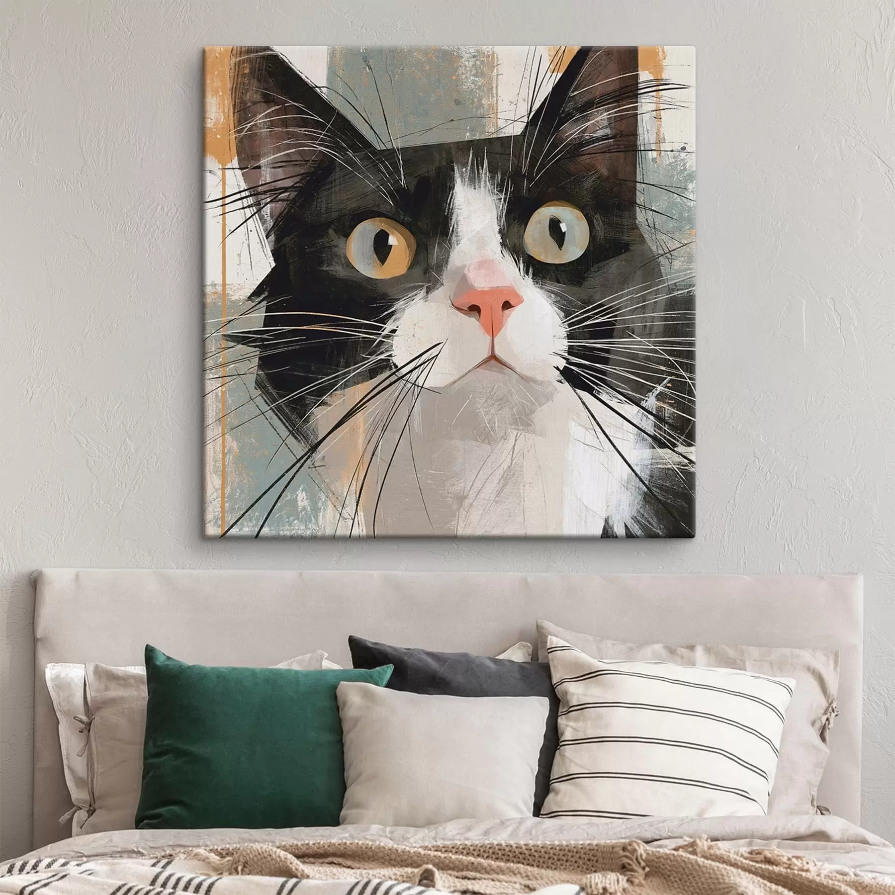 Wandbilder Ein abstraktes Porträt einer Katze s50165