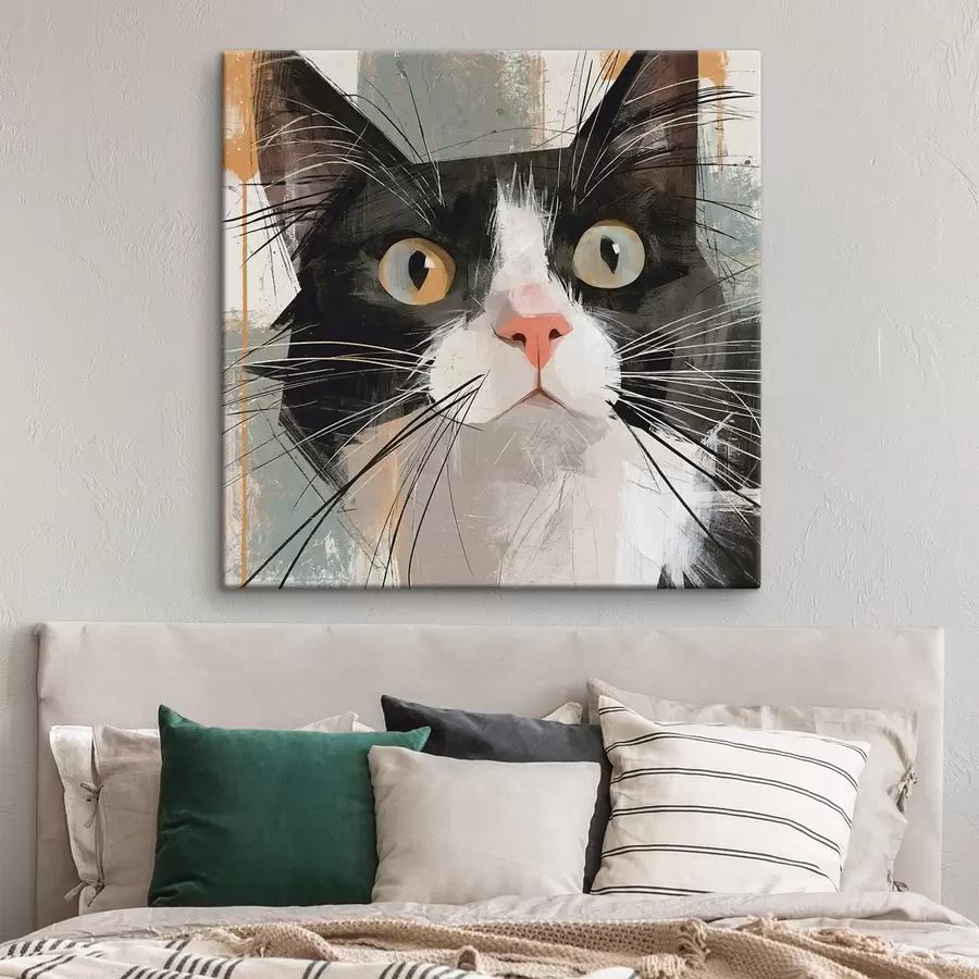 Wandbilder Ein abstraktes Porträt einer Katze s50165